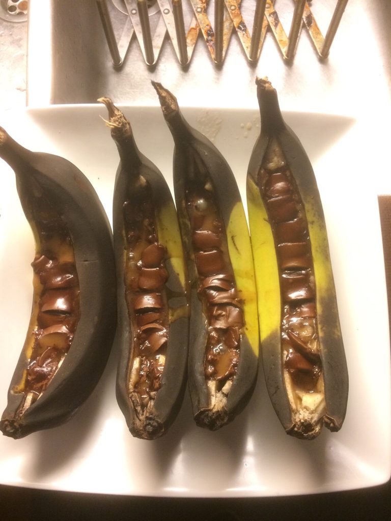Chocoladebanaan van de BBQ